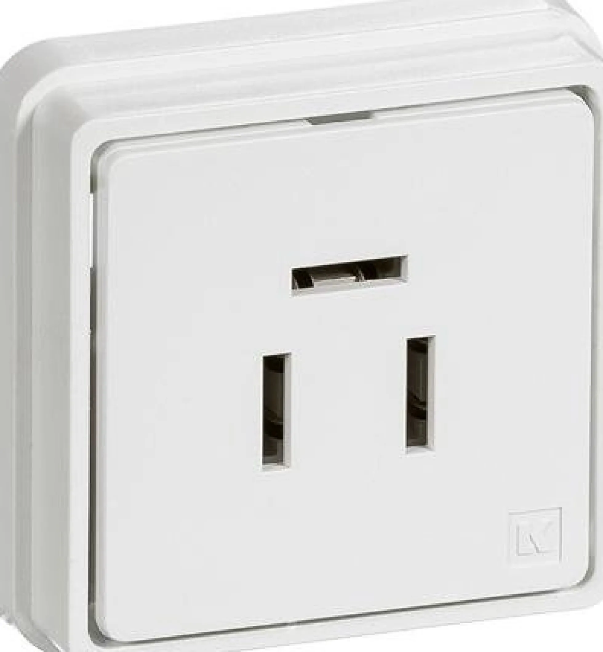 LK FUGA® – Telefonudtag med DK 3-pol konnektor i udvendigt underlag, 1 modul