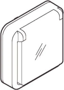 LK OPUS® 74, Adapterdæksel med klaplåg til 1 modul FUGA indsats (dog ikke drejelysdæmper, PIR mfl.), 1 modul – Lauritz Knudsen