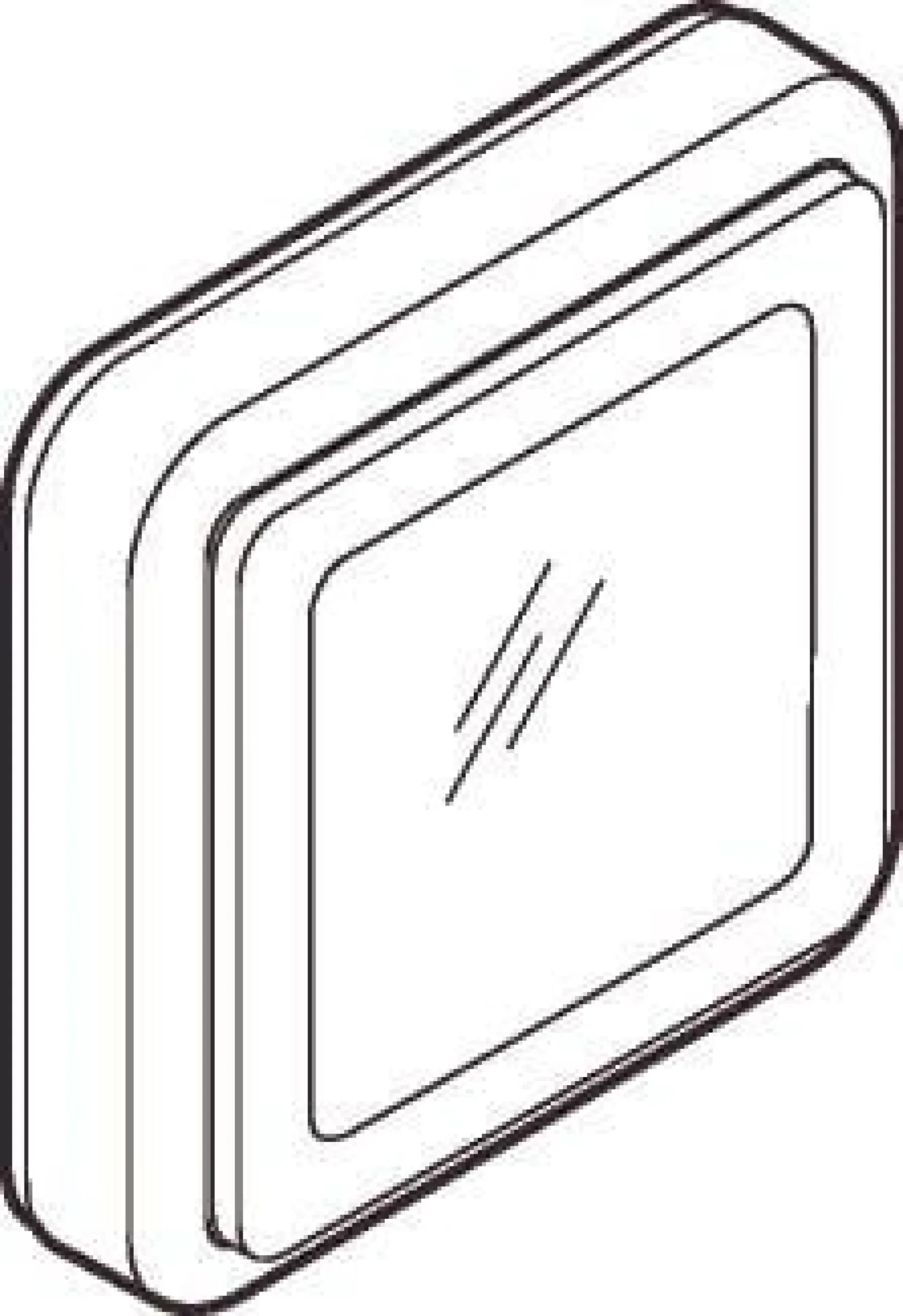 LK OPUS® 74, Adapterdæksel med membran til 1 modul FUGA svagstrømstryk med flere, 1 modul – Lauritz Knudsen