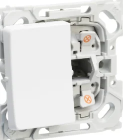 LK OPUS® 66, Afbryder 1-polet med rød LED halvmodul lampe (til f.eks. ledelys), 1 modul – Lauritz Knudsen