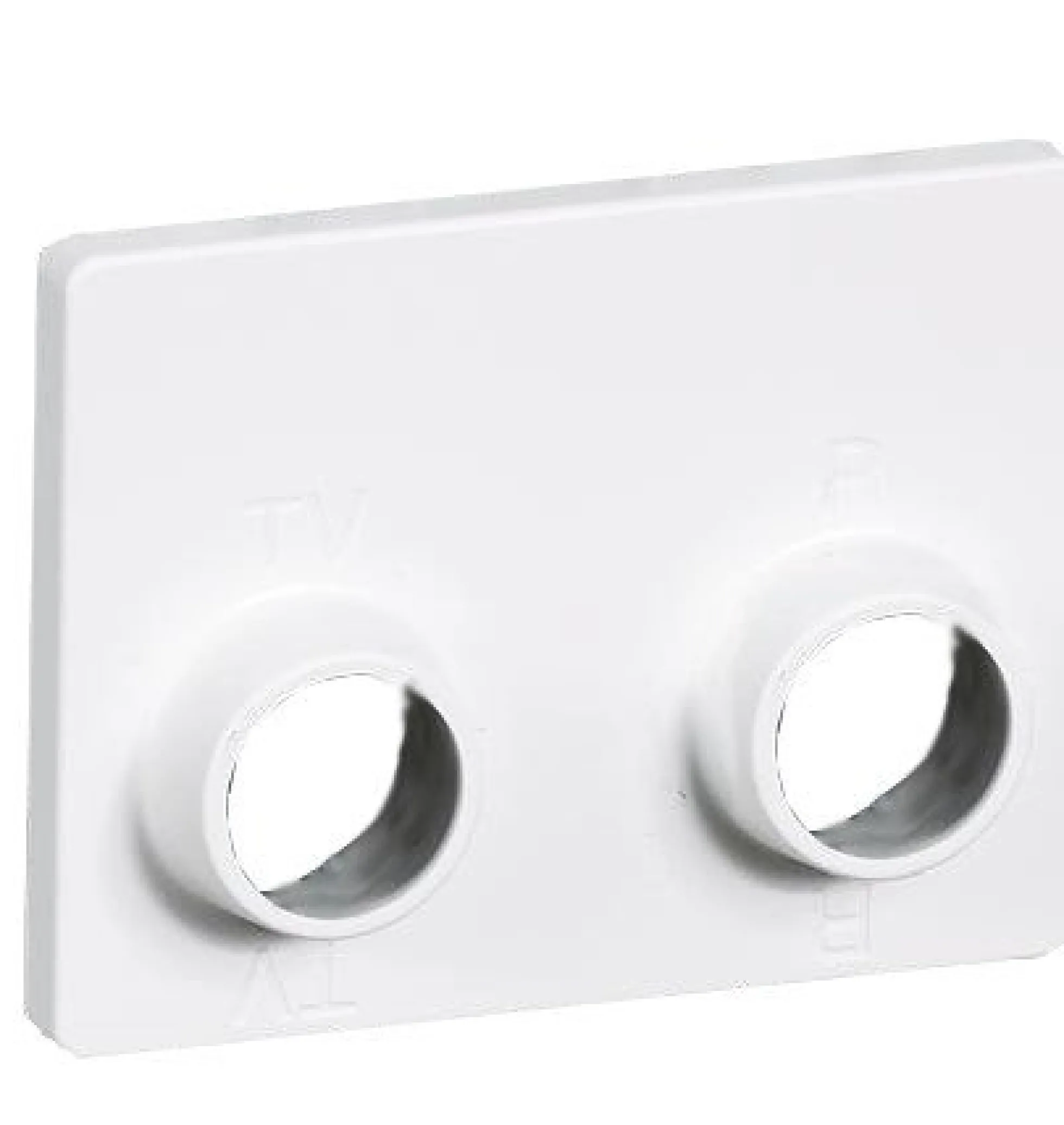 LK OPUS® 66, Afdækning til antenneudtag med 2 stk. IEC-stik (TV/radio), 1 modul – Lauritz Knudsen