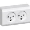 LK OPUS® 66, afdækning til stikkontakt, 2 modul, hvid – Lauritz Knudsen