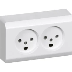 LK OPUS® 66, afdækning til stikkontakt, 2 modul, hvid – Lauritz Knudsen