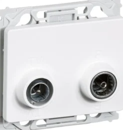 LK OPUS® 66, Antenneudtags slutdåse til TV og FM radio (TD301), 1 modul – Lauritz Knudsen