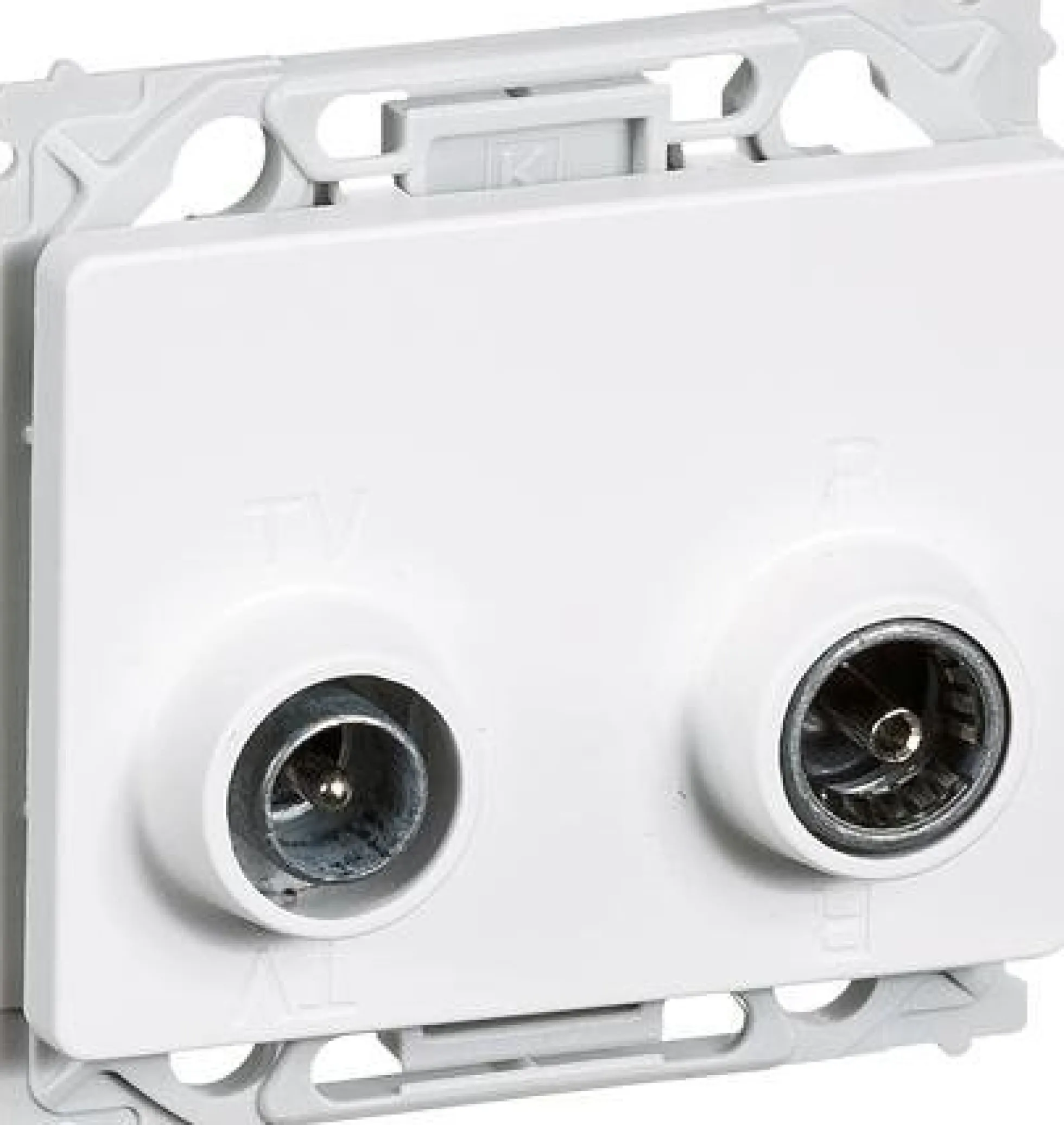 LK OPUS® 66, Antenneudtags slutdåse til TV og FM radio (TD301), 1 modul – Lauritz Knudsen