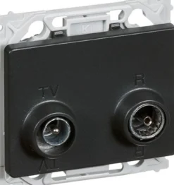 LK OPUS® 66, Antenneudtags slutdåse til TV og FM radio (TD301), 1 modul – Lauritz Knudsen