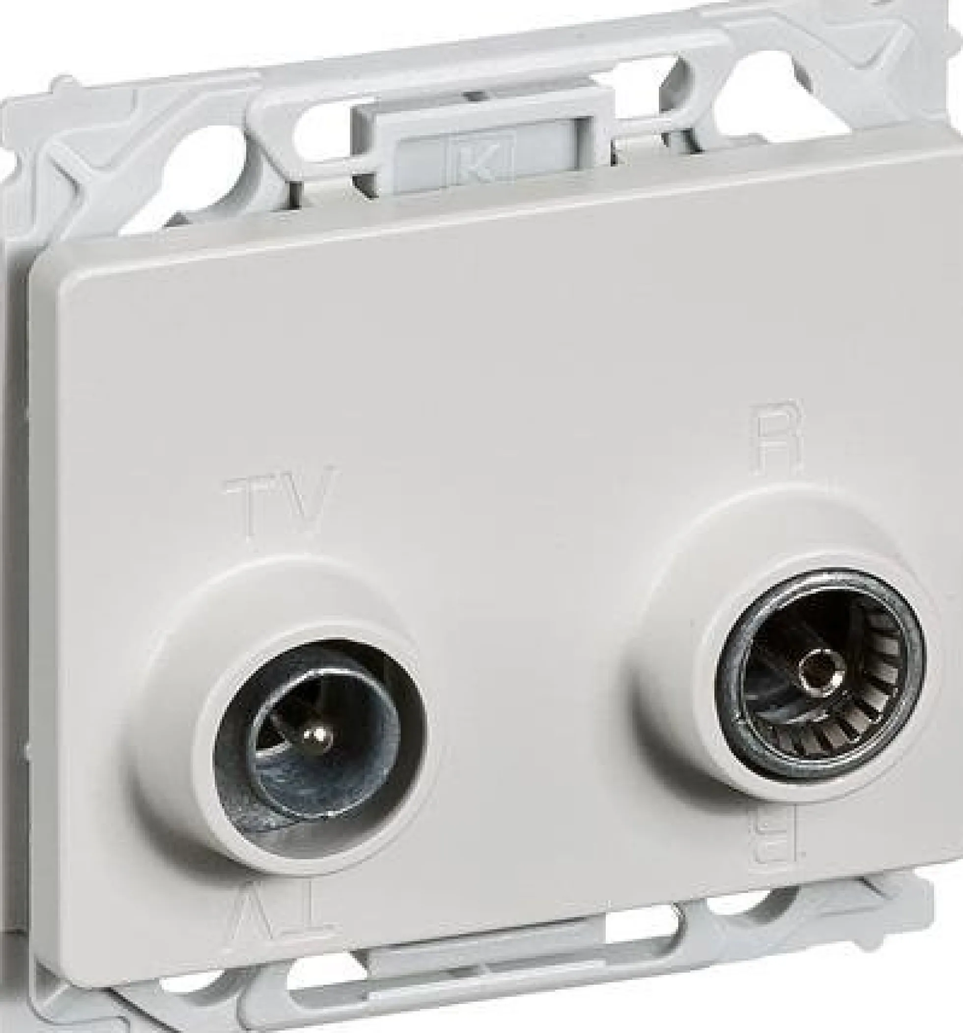 LK OPUS® 66, Antenneudtags slutdåse til TV og FM radio (TD301), 1 modul – Lauritz Knudsen