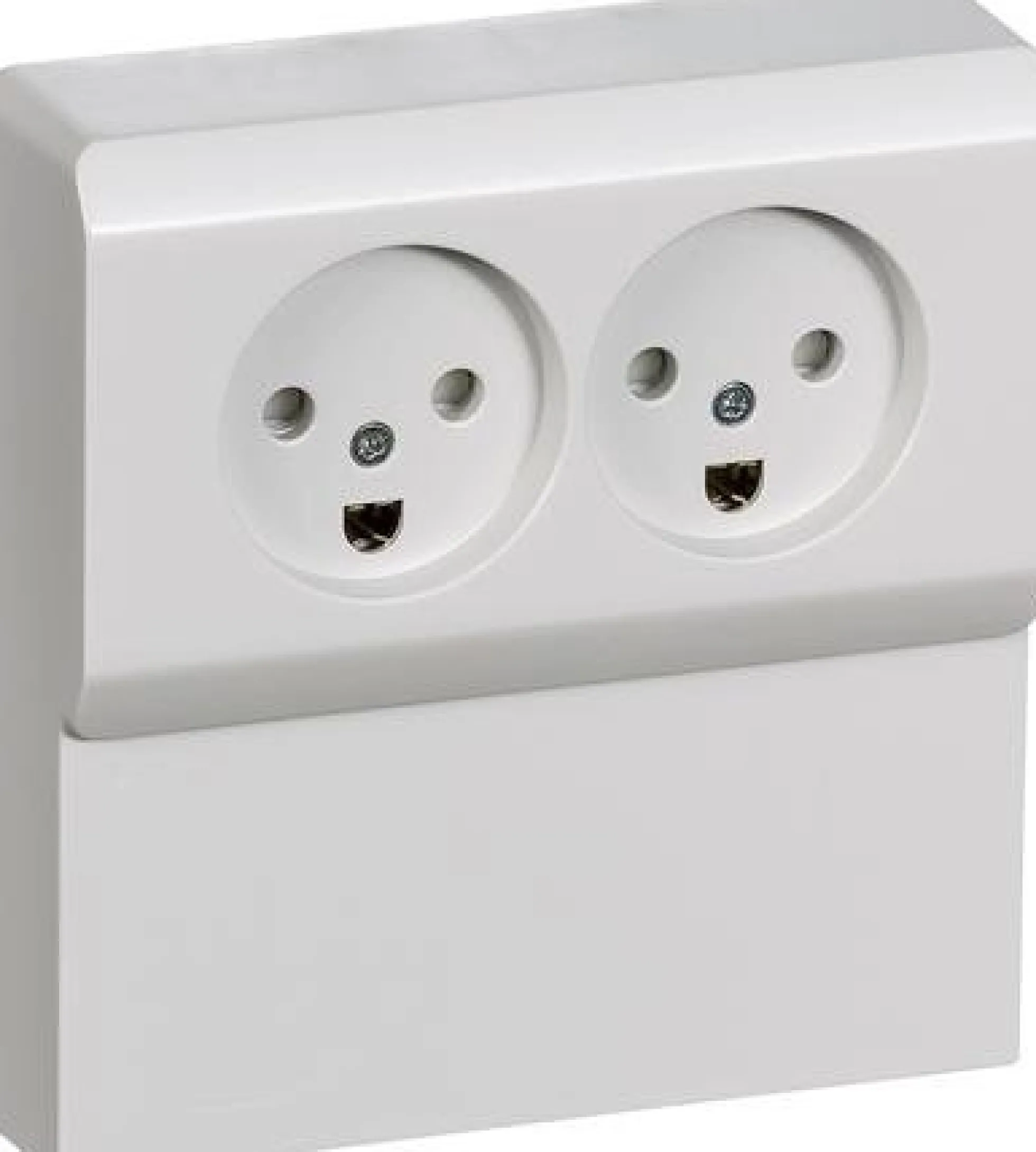 LK OPUS® 66, Dobbelt stikkontakt med jord og indbygget i panelunderlag, 2 modul – Lauritz Knudsen