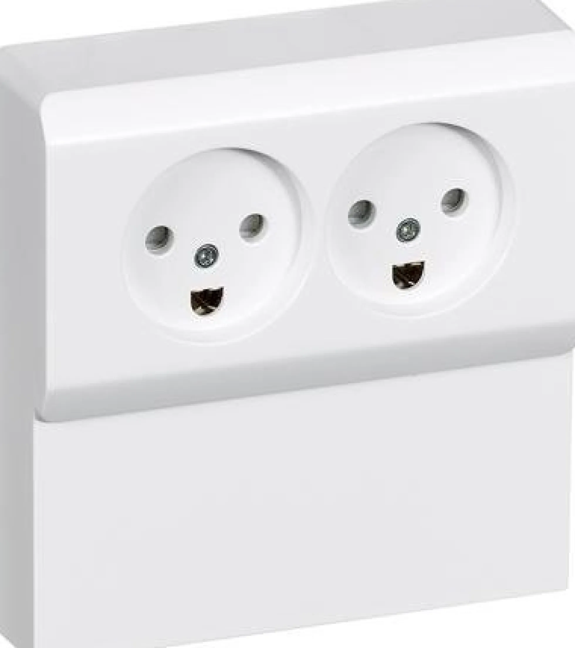 LK OPUS® 66, Dobbelt stikkontakt med jord og indbygget i panelunderlag, 2 modul – Lauritz Knudsen
