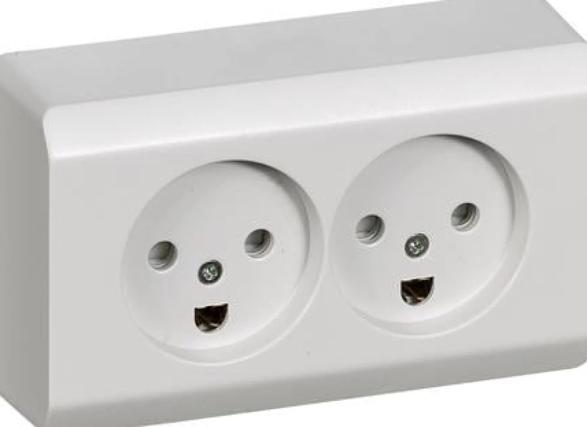 LK OPUS® 66, Dobbelt stikkontakt med jord og indbygget i underlag, 2 modul – Lauritz Knudsen