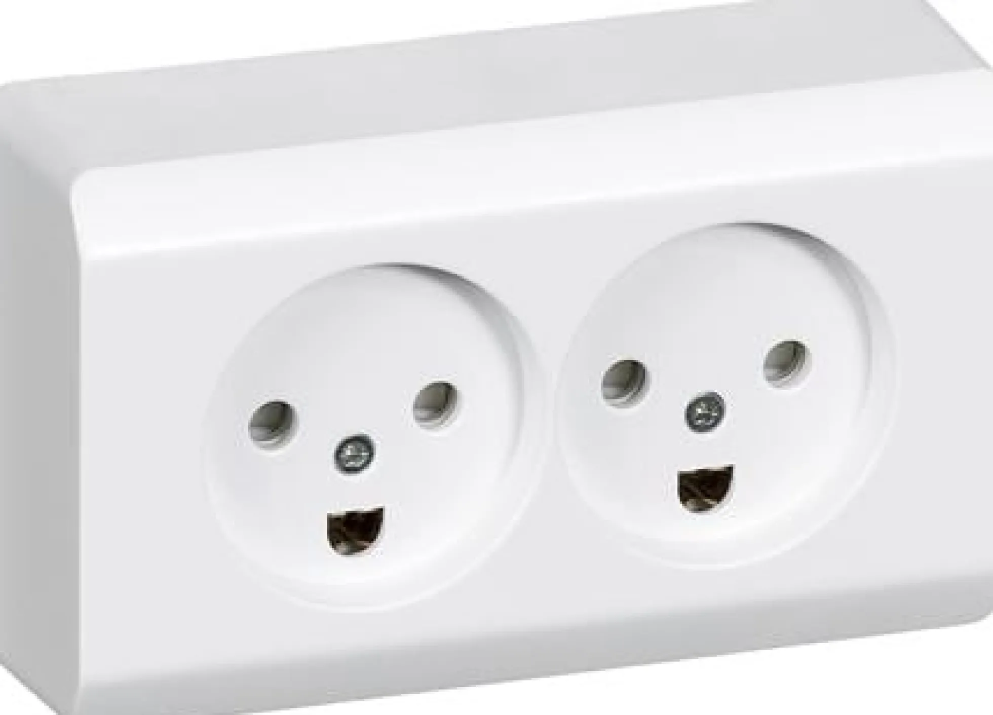 LK OPUS® 66, Dobbelt stikkontakt med jord og indbygget i underlag, 2 modul – Lauritz Knudsen