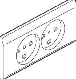 LK OPUS® 66, Dobbelt stikkontakt med jord og integreret ramme, 2 modul – Lauritz Knudsen