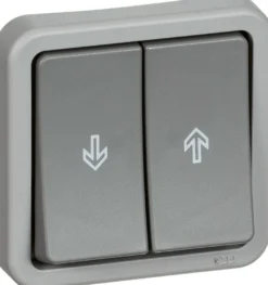 LK OPUS® 74, Jalousi trykknapper med gensidig spærring (til gardin- eller markise styring), 1 modul – Lauritz Knudsen