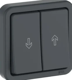 LK OPUS® 74, Jalousi trykknapper med gensidig spærring (til gardin- eller markise styring), 1 modul – Lauritz Knudsen