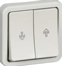 LK OPUS® 74, Jalousi trykknapper med gensidig spærring (til gardin- eller markise styring), 1 modul – Lauritz Knudsen