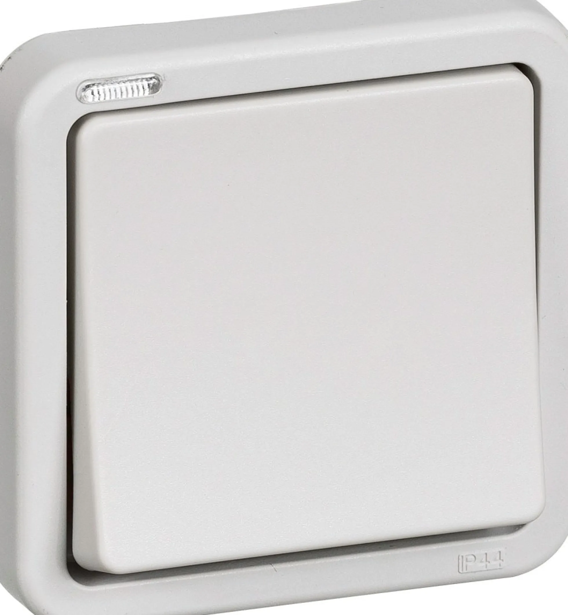 LK OPUS® 74, Korrespondance afbryder med 2 sløjfeklemmer og lille LED lampe, 1 modul – Lauritz Knudsen