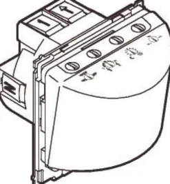 LK OPUS® 66, PIR 230V/10A bevægelsessensor med 180° i 2 zoner à 90° dækningsvinkel, 230Vac / 50Hz, 1 modul, klar (sensor glas udgør alt afdækning) – Lauritz Knudsen