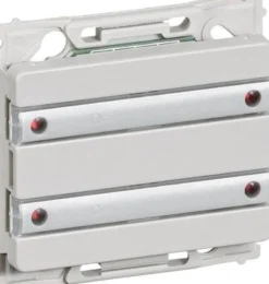 LK OPUS® 66, Svagstrømstryk med 4 tryk og 2 lysdioder pr. tangent, 1 modul – Lauritz Knudsen