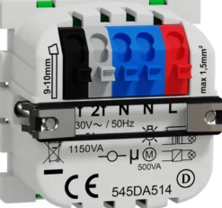 LK Wiser, dobbel relæ med 4 tryk (2 tangenter), 1 modul – Lauritz Knudsen