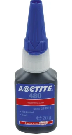 Loctite 480 hurtiglim, gummi fyldt, sort, 20g