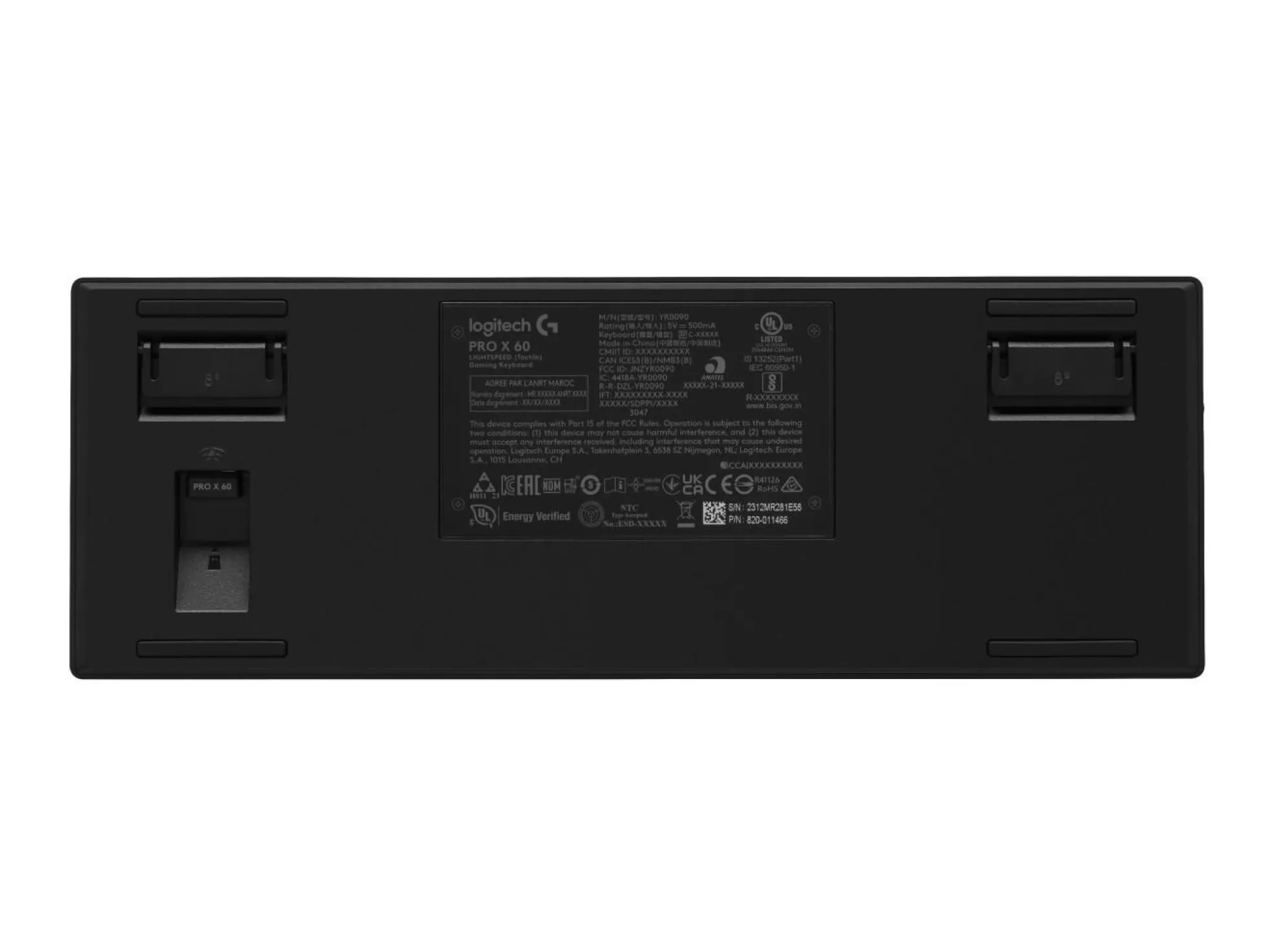 Logitech G PRO X 60, trådløst gaming tastatur, USB, RF og Bluetooth, nordisk layout, sort