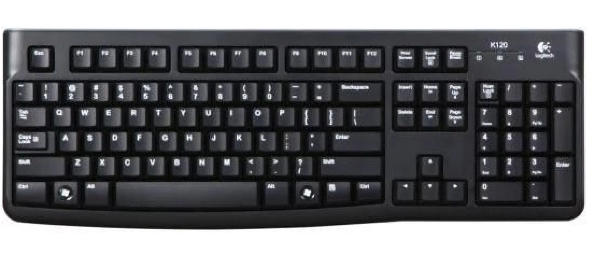 Logitech K120, kablet USB-tastatur, sort
