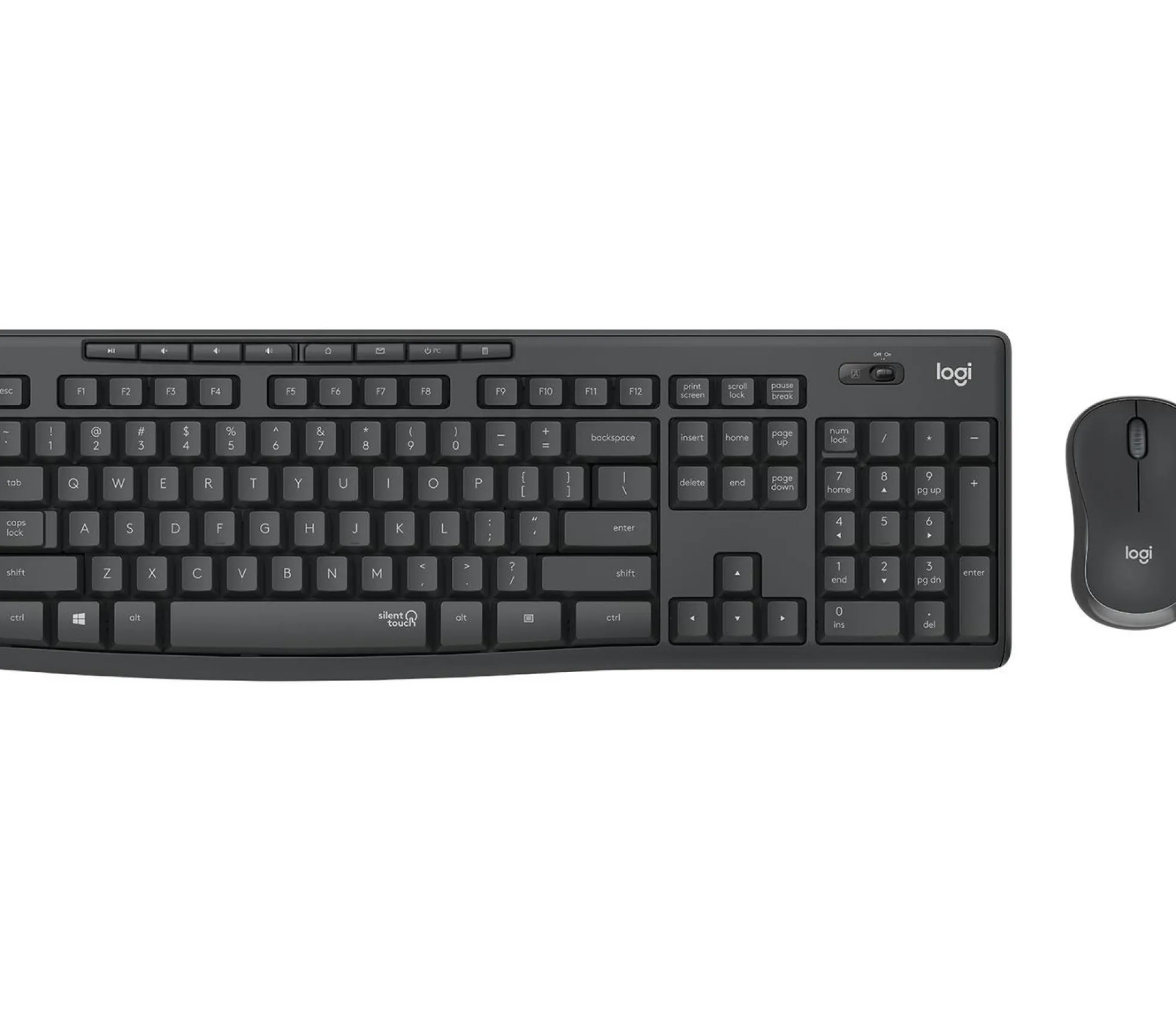 Logitech MK295 Silent Wireless Combo, trådløst tastatur og mus sæt, nordisk layout, sort