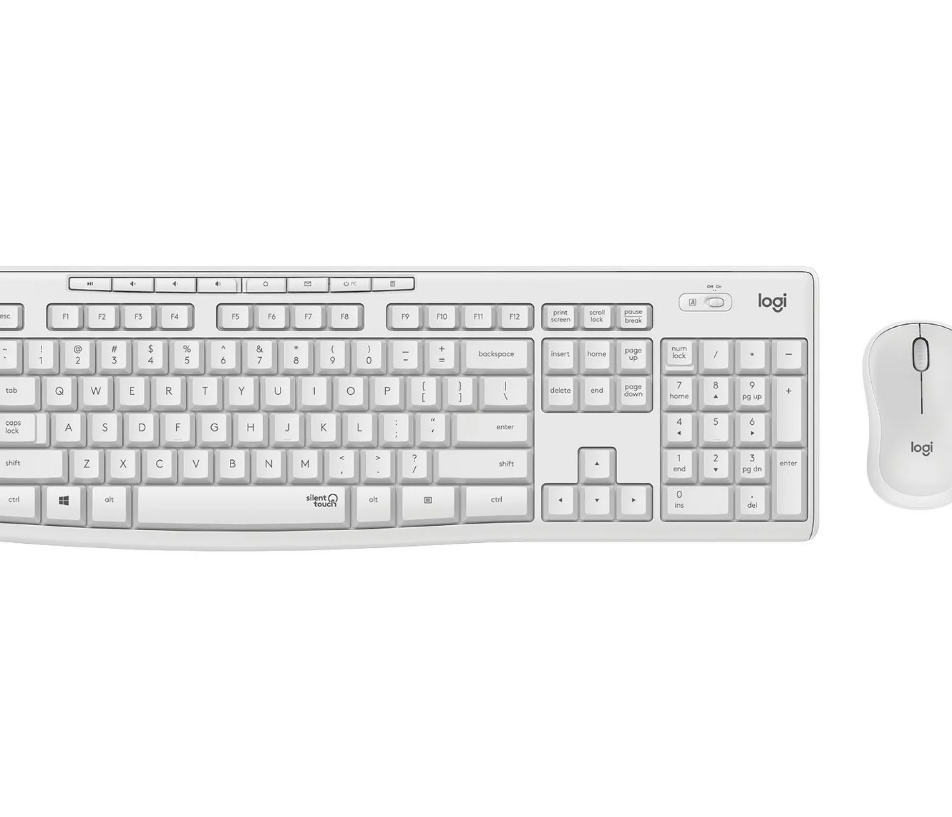 Logitech MK295 Silent Wireless Combo, trådløst tastatur og mus sæt, off-white, nordisk layout