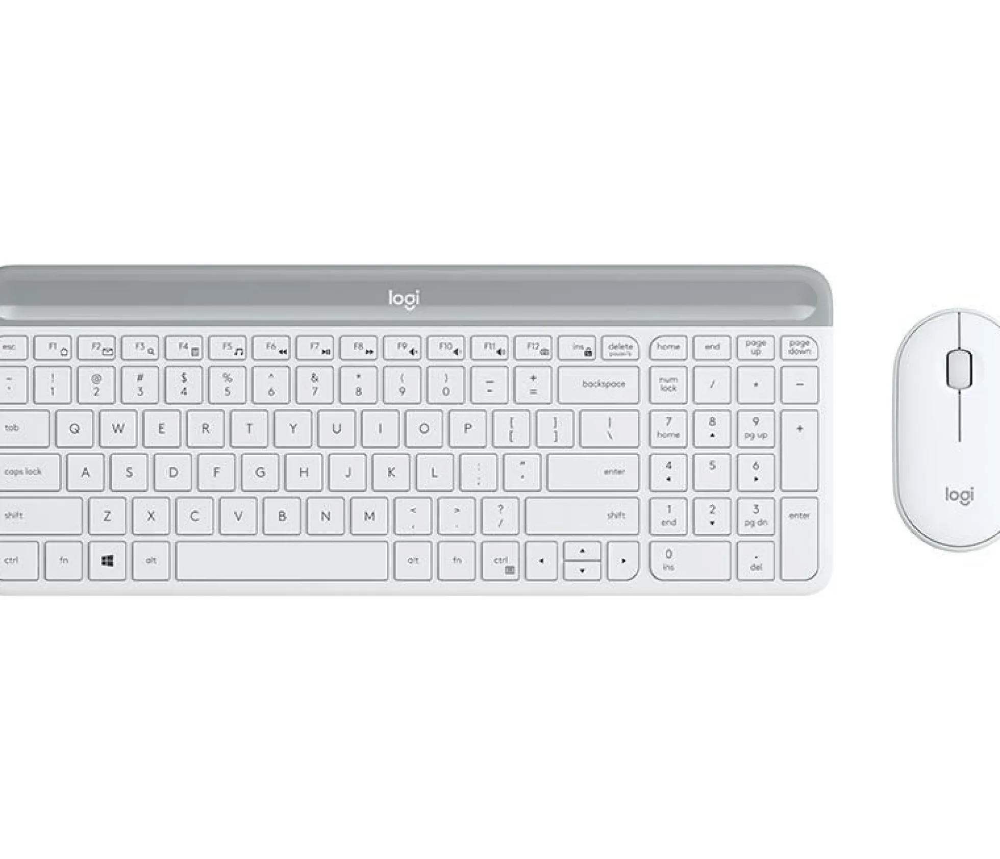 Logitech MK470 Slim, trådløst tastatur og mus sæt, off-white, nordisk layout