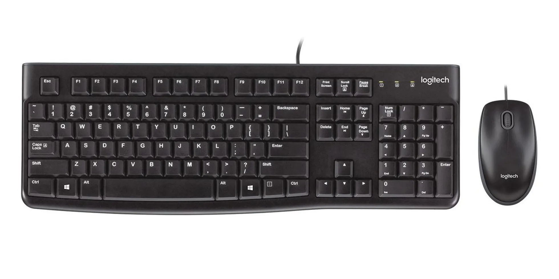 Logitech MK120 Tastatur- og Mussæt Kabelført USB