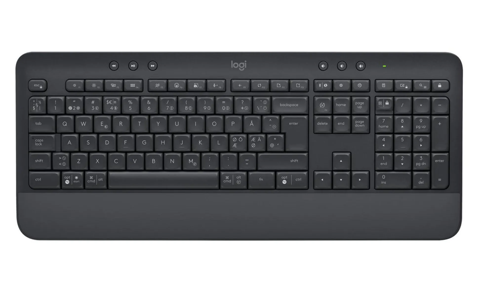 Logitech Signature K650, trådløst tastatur, Bluetooth, nordisk layout, grafit