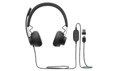 Logitech Zone Wired Teams, kablet headset, sort