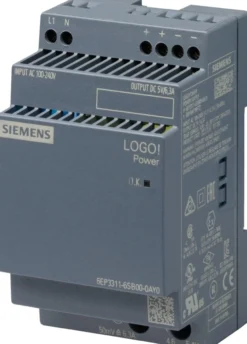 LOGO!Power (Gen 4.): Stabiliseret DIN-skinne strømforsyning, 100-240Vac → 5, 12, 15 eller 24Vdc – Siemens