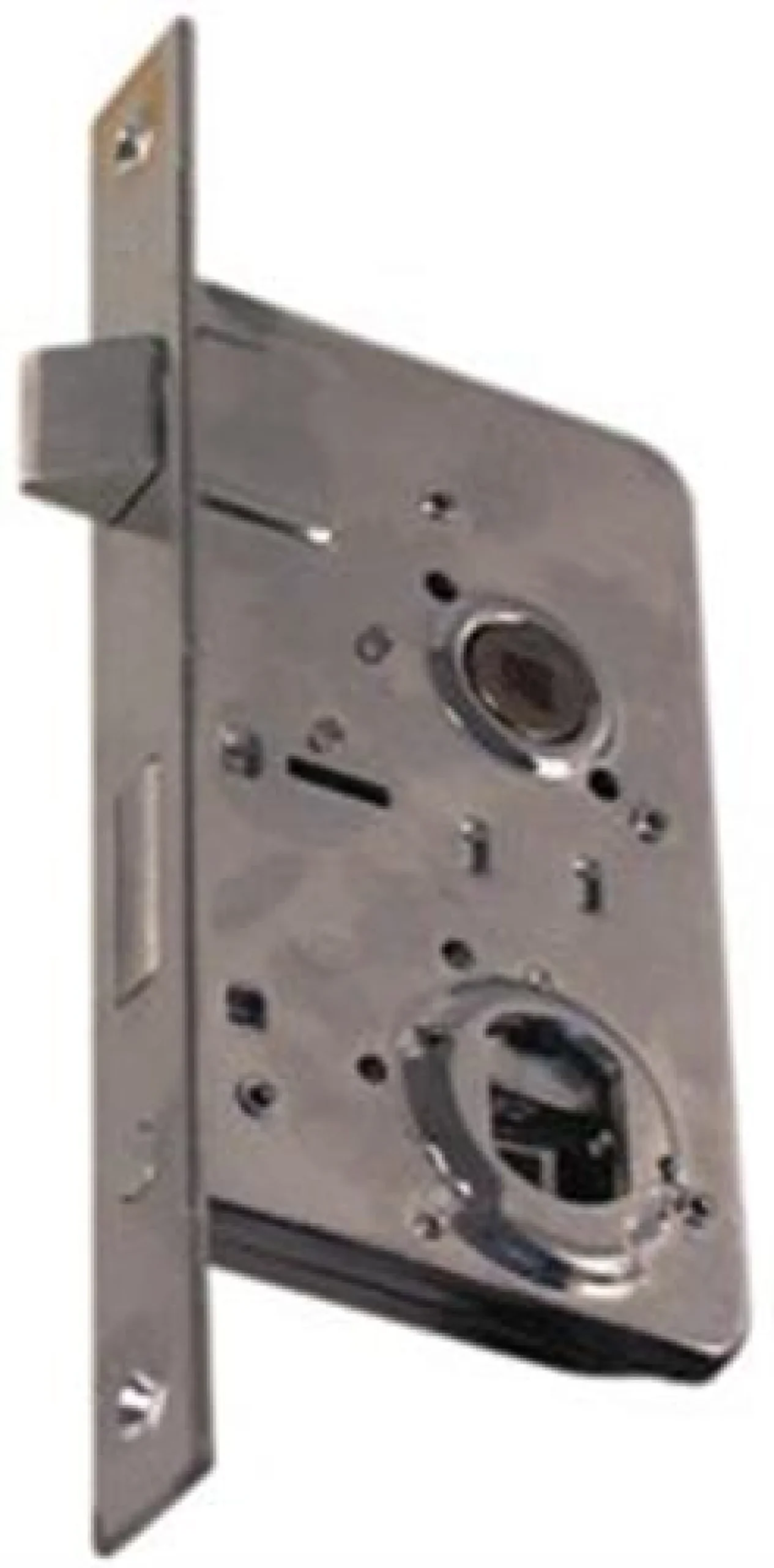 Låsekasse 250, dornmål 55 mm, 230 mm x 86 mm x 25 mm, Venstre, Blankforniklet
