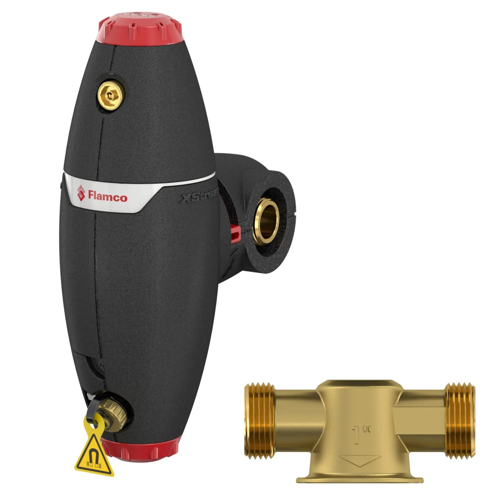 Luft- og smudsudskiller XStream Vent-Clean, DN20, G1"M - Flamco