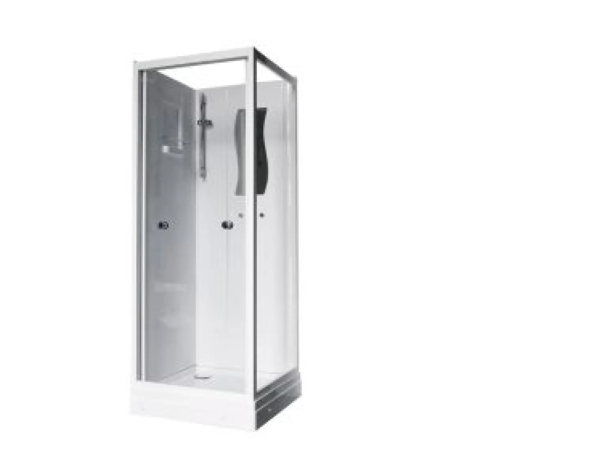 Luxor Brusekabine front, 80 cm med sliding door, hvid