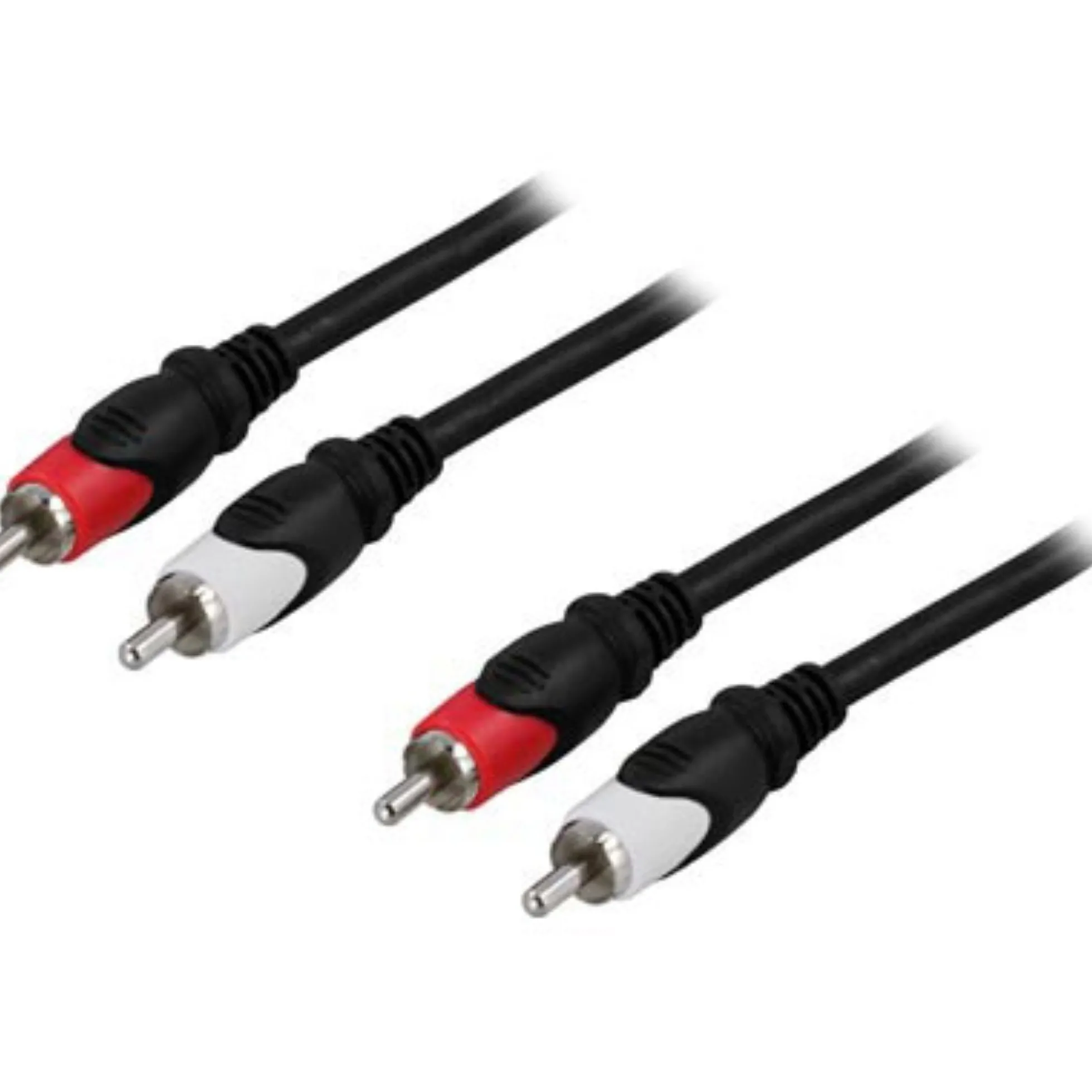 Lydkabel, 2 x phono (RCA) han - han, 0,5 meter - DELTACO