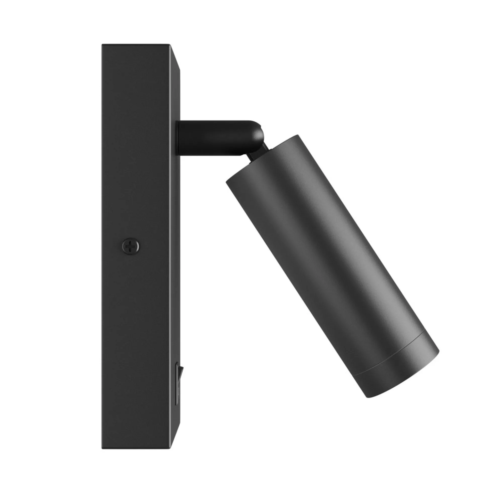 Madara Slim væglampe, uden lyskilde, med afbryder, 230V, IP20, 38x95 + base 140x60x25, sort
