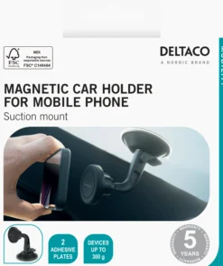 Magnetisk bilholder, ARM-C103, med sugekop, universal, sort