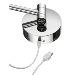 Make-up spejl med LED-lys, genopladeligt batteri, 7x forstørrelse, vægmontering, krom, 215 mm - Smedbo