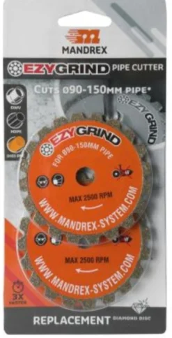 Mandrex EzyGrind skæreskive, diamantbelagt, Ø40-80mm, pakke á 2 stk.