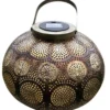 Marrakech lanterne, solcelle, Ø230 mm, 250 mm, i metal, brun