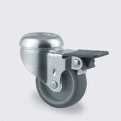 Møbelhjul drejeligt med bremse, Ø50mm, 50kg, 69mm byggehøjde, 2475PJIP30