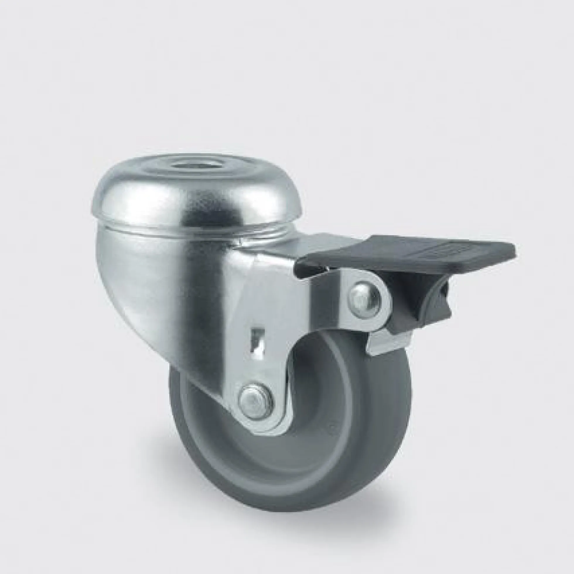 Møbelhjul drejeligt med bremse, Ø50mm, 50kg, 69mm byggehøjde, 2475PJIP30