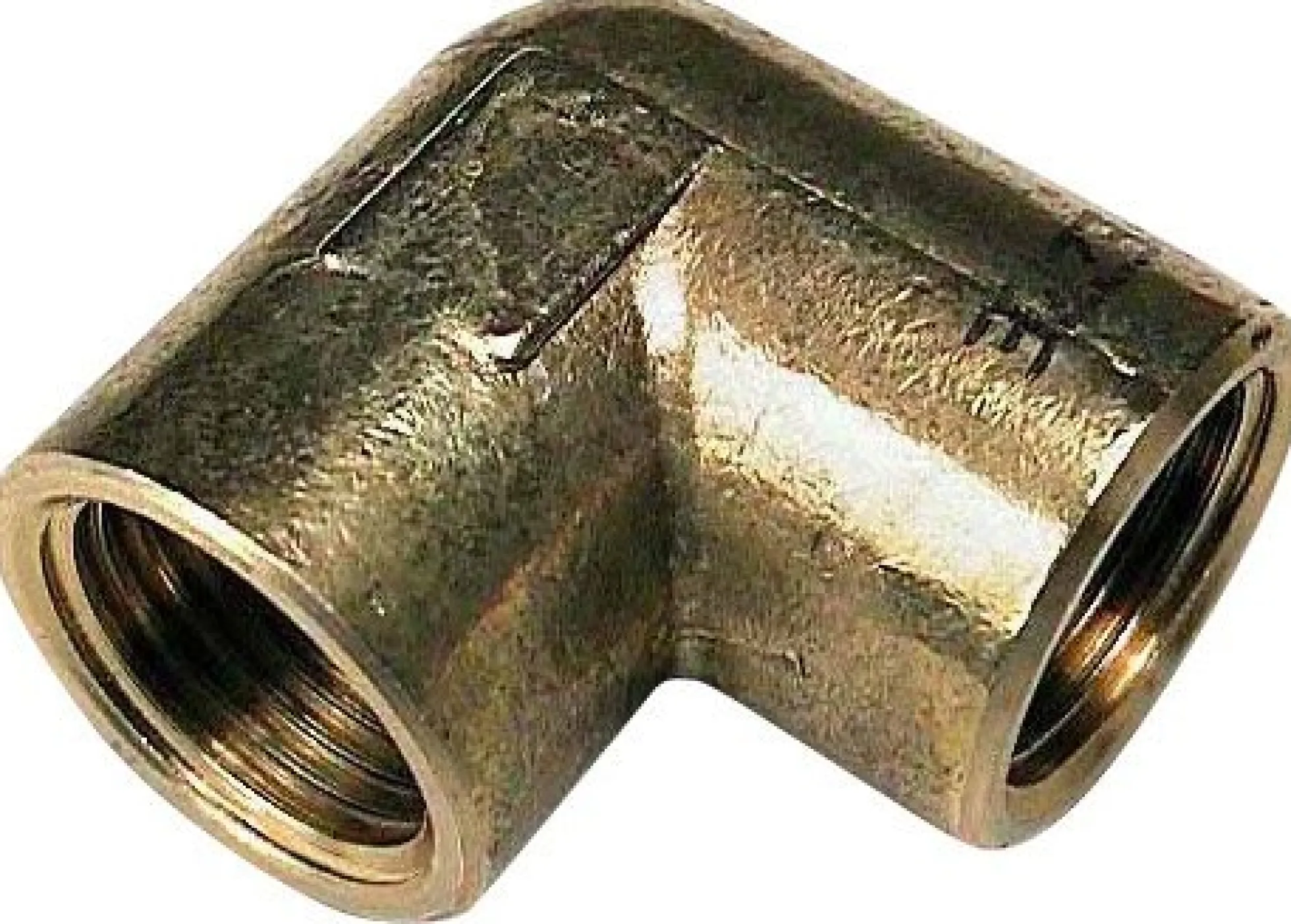 Messing vinkel 90° m. mf/mf, ¾" x ½"