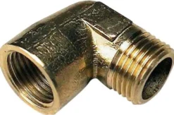 Messing vinkel 90° m. mf/np, ½" x ½"