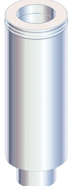 MetalbestoS Multi50, rustfri stålskorstens-længde med indbygget kobling, 6" (Ø150/250 mm) ← Uisoleret røgrør 6" (ᵤØ147 mm), sort – MetalbestoS