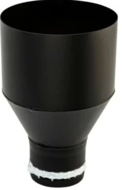 Metalbestos Overgang, 100 mm til 150 mm, Sort Stålskorsten