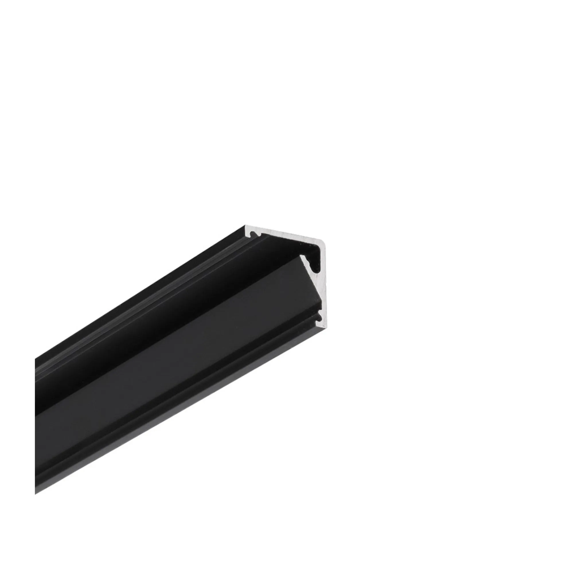 2 meter aluprofil med hjørne og LED skinne, sort anodiseret - CABI12 E