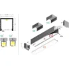1 meter aluprofil SMART16 BC3/U4, sort anodiseret, påbygning, LED skinne